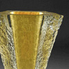 ..Wide Glacier Vessel<br>Cast Glass with Gold Leaf<br>25 x 21 x 10 inches