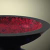 ..Black and Red Speckle Bowl<br>Cast Glass<br>5 x 19 inches