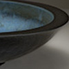 ..Copper Patina Bowl<br>Cast Glass with Copper Patina<br>5 x 19 inches 