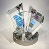..�Character Isis� - Large Isis Cube<br>Optical Crystal, Dichroic Glass<br>21 x 9 x 10 inches  