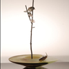 ..From East to West, Scene of Japan #124<br> Blown, Sculpted Glass; Silver Etching, Copper Plating <br>24 � x 13 x 13 � inches
