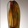 ..Nagare 120<br> Blown, Sculpted Glass; Silver Etching, Copper Plating <br>22 x 7.5 x 6 inches